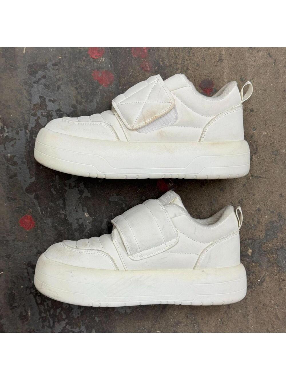 White Chunky Platform Sneakers With Strap - Size 39/8 - Picture 5 of 5